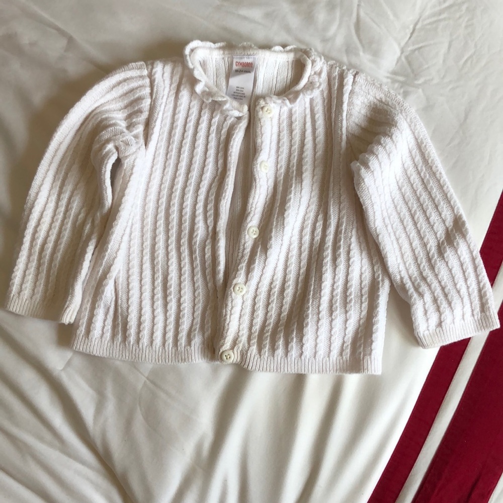 White Cardigan sweater size 18-24 months